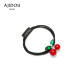 AJIDOU double-layer hair rope red cherry green leaf hair accessories cute style cherry cherry hair accessories for girls