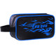 You swimming trunks, swimming goggles, men's suit, swimming trunks, goggles and swimming cap, five-piece flame suit Z25101 black bottom blue flame 2XL size