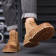 Sanofeng Martin boots men's high-top British style big yellow boots thick-soled men's boots mid-top outdoor retro top-layer workwear shoes yellow [top-layer pig skin] 40 leather shoes size