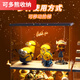 默然诺尔盲盒展示柜盲盒收纳盒带灯白色展示盒防尘透明积木 中号顶灯带梯子2层款6623dt