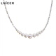 Lnieers925 Silber zerkleinerte silberne Perlenhalskette für Frauen Hochgeschwindigkeitslächel -Speise Design Shi Jia Qiang Leichte Schlüsselbeutel Kette Frauentag Geschenk [S925 Silber] Shi Jia Zhu gebrochene Silber Halskette