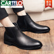 Kartel Autumn Chelsea Boots Herrenleder Martin Boots High Top Leder Schuhe Britisch -Stil -Stiefel Stiefel Friseur Kurzstiefel Schwarz 37