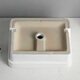 Inviil SEMI-EMBEDDED WASH BASIN Céramique de salle de bain COMPTENDRE SALLE SALLE SALLE SMAL SMAL SMALON LAVE BOURIEUR BOURIEUR BASIN SEMI-HUNG UN STYLE BASIN SEMI-HUNG 4837 (avec des trous de trop-plein) + Black Pull-Pull Rotating Faucet (Note blanche)