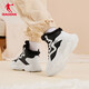 Jordan QIAODAN women's shoes sneakers leather casual shoes winter plus velvet dad's shoes high top cotton shoes warm
