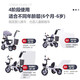 BAOLEJUN children's tricycle bicycle baby stroller infant stroller child 1-3-6 years old with guardrail carport black gray two-way promotion music + safety belt