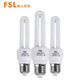 FSL Foshan Lighting T4 electronic energy-saving bulb U-shaped three-color fluorescent bulb E27 screw bulb 2U-13W white light (6500K)