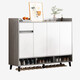 Mikemijia (Mikemijia) Mikemijia Gabinete de calzado simple Puerta doméstica Moderna de porche Simple Entrance y pared integrada 2025 Nuevo modelo [cuatro puertas y un sorteo] Morandi Gray 120*32 Asamblea (autoinstalación)
