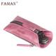 Feiman key bag men's head layer cowhide zipper key bag waist trailer key bag coin wallet genuine leather multi-function button women's Hibiscus purple