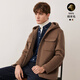 
Navigare Italian small sailboat pure wool coat men's autumn and winter versatile warm hooded jacket casual simple top caramel color M size