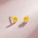 Saturday blessing jewelry Hibiscus flower pure gold 999 gold earrings women's gold earrings priced at A0910969 about 0.7g a pair