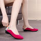 Qiantizi alte Peking -Stoffschuhe Frauenschuhe Single Schuhe weicher Sohle flacher Mund Keil Schwarz vielseitige Arbeitsschuhe Hotel Mutterschuhe Frauen schwarz 38
