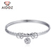Aido Diamond pt950 platinum bracelet for women, platinum three lives and three generations wishing bead bracelet gift for wife, weight 12.26 grams, inner diameter 52mm