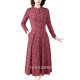Ran Yilan's middle-aged woman wears a dress for 40 to 50 years old, long-sleeved middle-aged and old temperament, floral slim woman with a big knee, green 3883# M Recommended 100Jin [Jin equals 0.5 kg]