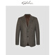 Sachi Satchi Herren Wollanzug 2023 Herbst Neu gestreiftes leichter Business Wollanzug Jacke Hellbraun 50 B