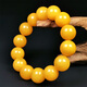 Amber Pai, one object, one picture, one certificate, beeswax bracelet, men's bracelet, natural amber full of honey chicken fat yellow, flawless bracelet, 33.48g, 16mm