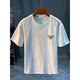 Qianji (QIANJI) 2024 summer new short-sleeved T-shirt men's trendy printed T-shirt round neck versatile sweat-absorbing and breathable men's clothes white [JSW9906#] L suitable for weight 100-110Jin [Jin equals 0.5 kg] wear
