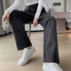 
Fashimu 2024 Autumn and Winter velvet thickened woolen wide-leg pants for 2024 small straight floor high-waisted casual pants for women 6636 gray velvet small one S Suggestion 91-102Jin [Jin equals 0.5 kg]