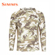 SIMMSsimms Summer Sun Protection Clothing M s SolarVent Hoody Lure Fly Fishing Hooded Fishing Clothing Khaki Camouflage M