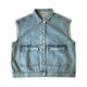 
RONGXITU sleeveless vest workwear denim vest girlfriend girl punk student punk loose style internet celebrity horse clip jacket trend 0703 9901# blue [collect priority shipment] S recommended 80-100Jin [Jin equals 0.5 kg]