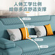 Huiyue (no) multi-functional sofa bed for sitting and sleeping, foldable single bed, double bed, simple sofa for living room, small apartment, cat scratch leather, light blue, colorful sponge style, 1.8 meters long