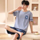 
Palando pajamas men's summer cotton short-sleeved shorts for young students' home clothes loose large size thin middle-aged men's suit H9928 XXXL (recommended 165-185 Jin [Jin equals 0.5 kg])
