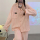 Lanmiao Lamiu Pyjamas für Frauen im Herbst und Winter reines Baumwoll mit Brustpolster integriert Langhülle Lange Hosen High-End-Frühling und Herbst Dünne Strickjacke Home Clothing Set G694 (reines Baumwoll mit Brustpolster) xl Größe Höhe etwa 170 Gewicht 120-140jin [Jin gleichen 0,5 kg]