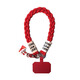 Dipur red mobile phone lanyard short wrist pendant pendant three-strand ponytail braided animal year festive wedding mobile phone lanyard anti-lost rope