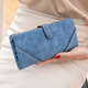 Mk Matte Wallet Women's Long Korean Version 2024 Neue Student Retro dreifache multifunktionaler Frauenhandbrieftasche Baolan