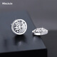 Miss JuJu pt950 platinum earrings, simple, fashionable, shiny and bright car flower round earrings, platinum earrings for men, single 1.1-1.3g