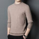 Sundesi Men's Pure Sheep Wool Round Neck Pullover Sweater 2023 Autumn New Basic Solid Color Bottoming Sweater Black 175/92A