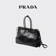 PRADA/Prada gift women's Prada Bonnie large cow leather handbag shoulder bag black