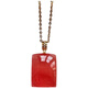 Tris 18k gold inlaid with natural Argentinian ice rhodolite Ping An Wu Shi brand pendant ice transparent small square brand clavicle chain Default product