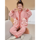 Yuan nationality Kapibala girls pajamas 2024 new coral velvet thickened children girls autumn and winter flannel home clothing LDE6621 Kapibala M code [155-160CM Weight 80-100