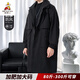 Scarecrow (MEXICAN) 2024 Spring, Autumn and Winter New Style Mid-Length Windbreaker Jacket Men's Loose Plus Fat Plus Size Fat Men's Coat 7788 Black Cotton 8XL Recommended 265-285Jin Jin is equal to 0.5 kg