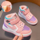 Huangling (HUANGLING) sports shoes for girls and children, winter velvet shoes, high-top new girls' Northeast cotton shoes, baby AJ running shoes, pink JD70929 code