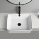 Inviil SEMI-EMBEDDED WASH BASIN Céramique de salle de bain COMPTENDRE SALLE SALLE SALLE SMAL SMAL SMALON LAVE BOURIEUR BOURIEUR BASIN SEMI-HUNG UN STYLE BASIN SEMI-HUNG 4837 (avec des trous de trop-plein) + Black Pull-Pull Rotating Faucet (Note blanche)