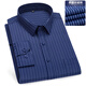 Li Yinu's skin-friendly and comfortable, free-iron white shirt for men's business casual long-sleeved plaid shirt 2024 autumn new stripes 6627 2XL/41 (recommended 140-155 Jin [Jin equals 0.5 kg])
