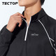 TECTOP quick-drying clothing men's outdoor stand-up collar breathable running elastic long-sleeved T-shirt reflective cycling clothing 035 men's black L