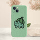 
MSMF Pokémon Apple phone case is suitable for simple Pokémon Japanese cartoon cartoon creative personality new retro niche straight edge silicone full-pack anti-fall ultra-thin protective case [Rude's Cube texture black] Wonderful frog seeds-MF829 iPhone 15 Plus