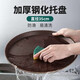 Zhenxi large tray rectangular round tray non-slip tea tray plastic tray hotel serving tray food serving tray PP round tray brown 35cm