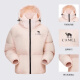 骆驼（CAMEL）黑钻系列短款羽绒服女装冬新款保暖防风连帽羽绒外套面包服 724CA6B601，白玉粉，女 L (180)