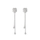 Su Shiliu 925 silver four-leaf clover tassel earrings women's earrings long earrings jewelry birthday gift for girlfriend wife best friend full diamond four-leaf clover tassel earrings