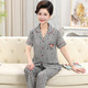 Pajamas de mère modale pour femmes 2025 Style de coton mince d'été pour les personnes d'âge moyen et les personnes âgées simples décontractées et lâches peut porter des vêtements à la maison