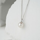 Tahiti akoya pearl pendant 18K gold diamond seawater pearl necklace for girlfriend akoya 8.5-9mm +925 silver chain