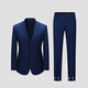 BAROMON anti-wrinkle and iron-free men's suit business casual suit men's complete slim fit suit for men royal blue 165A (please note the size of the trousers)