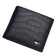 Sept Wolf Men's's Wallet Wallet Threet Full Full en cuir véritable en cuir bref Crocodile peut être placé sur le clip de permis de conduire Pure Couche de tête de coche Clip de billette