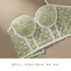 GORRENNO strapless tube top for women with small breasts, push-up underwear, breast-retracting, non-slip wrap bra, lace beautiful back bra, can be worn outside, glycerin green 32/70B