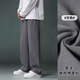 Foss Phil pure cotton straight pants men's winter and autumn drape black casual sports trousers loose wide leg pants men's trendy brand 718-K628 dark gray 3XL recommended 180-195Jin Jin equals 0.5 kg