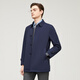 YOUNGOR (YOUNGOR) windbreaker men's lapel long single windbreaker polyester fiber wrinkle-resistant elastic and durable Navy blue L 175/96A
