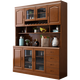 Morning Companion Sideboard Solid Wood Wine Cabinet Multifunctional Chinese Wall Storage Cabinet Tea Cupboard Restaurant Shelf Combination Cabinet Walnut Color Oak Imported from Thailand 140*42*200cm